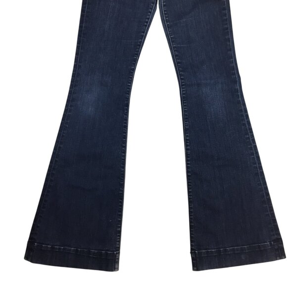 J Brand Love Story Flare Jeans Pure Wash Dark Blue Womens 28 Cotton Blend Denim - Picture 6 of 13